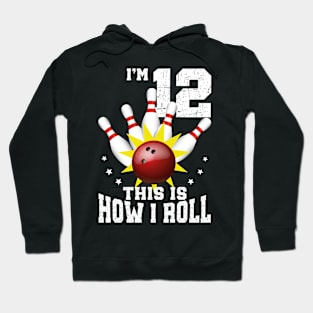 Bowling 12th Birthday Bday Party Kids 12 years Old Bowler Hoodie